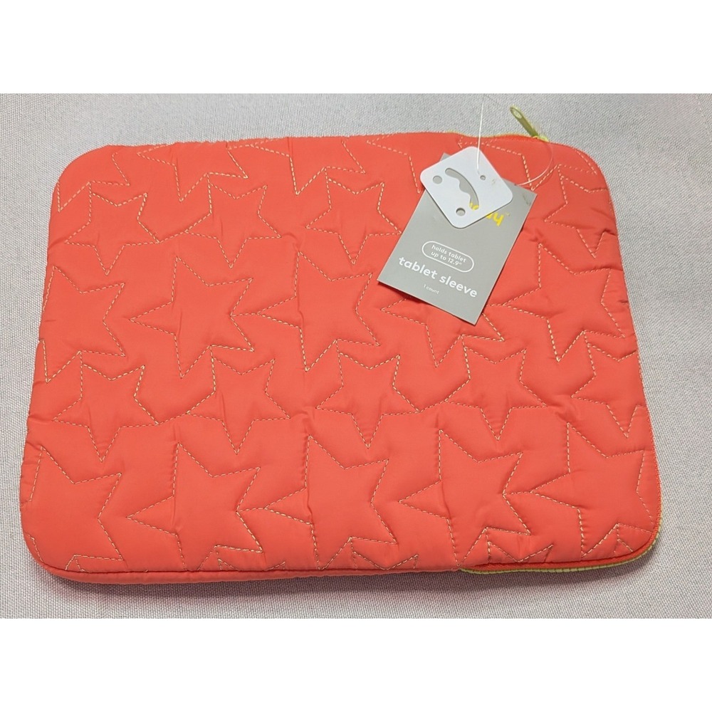 Heyday Tablet Sleeve Unisex 12.9 inch Orange New Quilted Star Padded Case